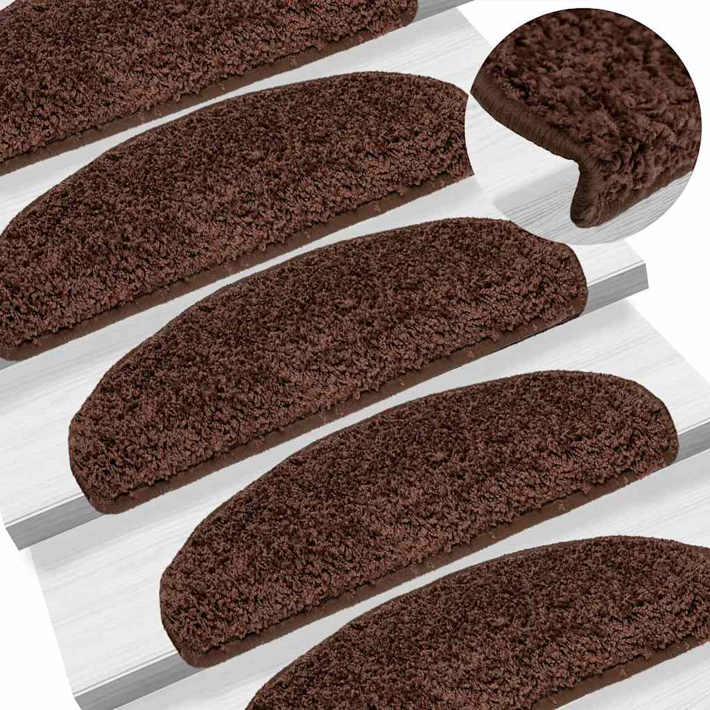 vidaXL Maty na schody 30 szt. 65x21x4 cm Brązowe półokrągłe duże