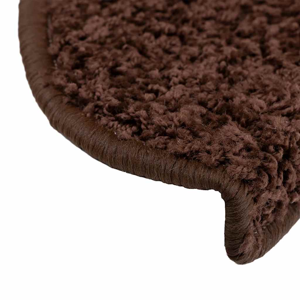 vidaXL Maty na schody 30 szt. 65x21x4 cm Brązowe półokrągłe duże