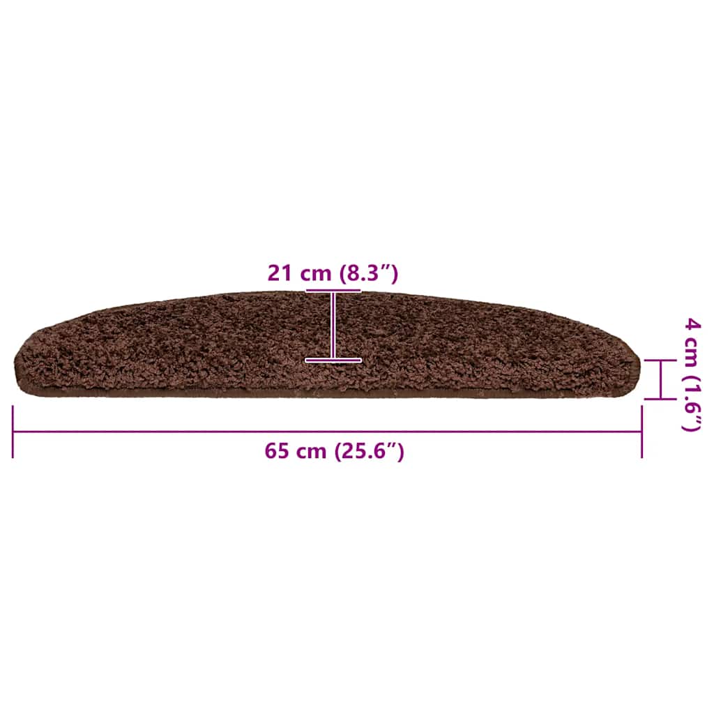 vidaXL Maty na schody 30 szt. 65x21x4 cm Brązowe półokrągłe duże