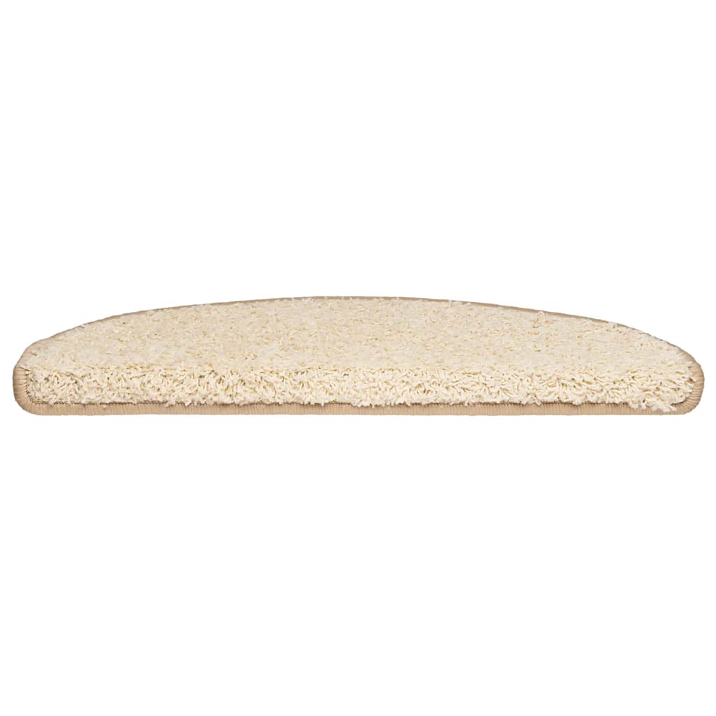 vidaXL Maty na schody 30 szt. 65x21x4 cm Kremowe półokrągłe duże