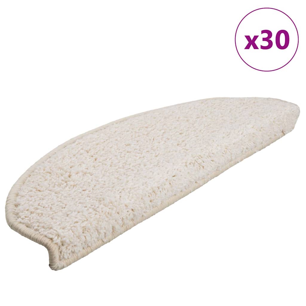 vidaXL Maty na schody 30 szt. 65x21x4 cm Białe półokrągłe duże