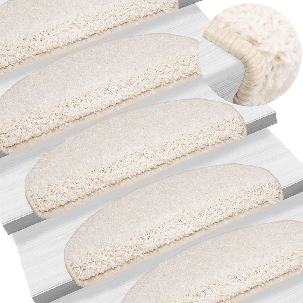 vidaXL Maty na schody 30 szt. 65x21x4 cm Białe półokrągłe duże