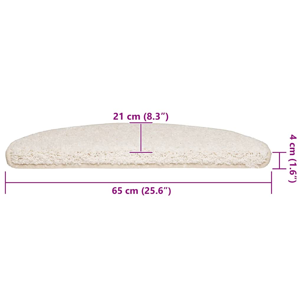 vidaXL Maty na schody 30 szt. 65x21x4 cm Białe półokrągłe duże