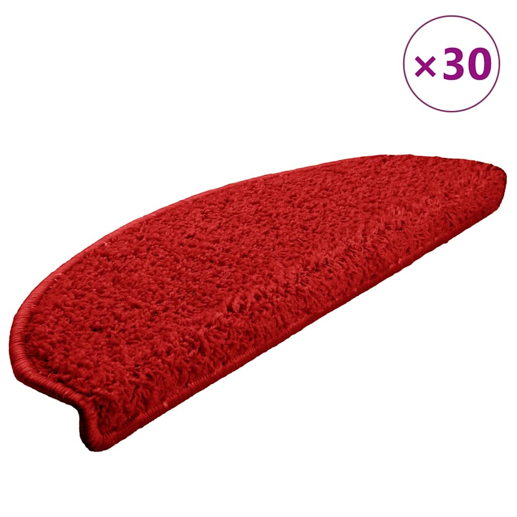 vidaXL Maty na schody 30 szt. 65x21x4 cm Czerwone półokrągłe duże