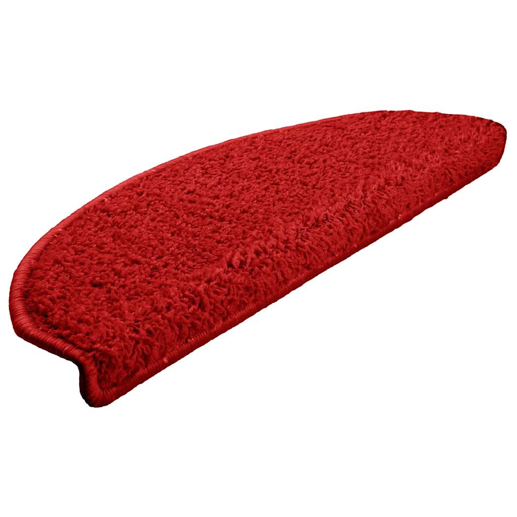 vidaXL Maty na schody 30 szt. 65x21x4 cm Czerwone półokrągłe duże