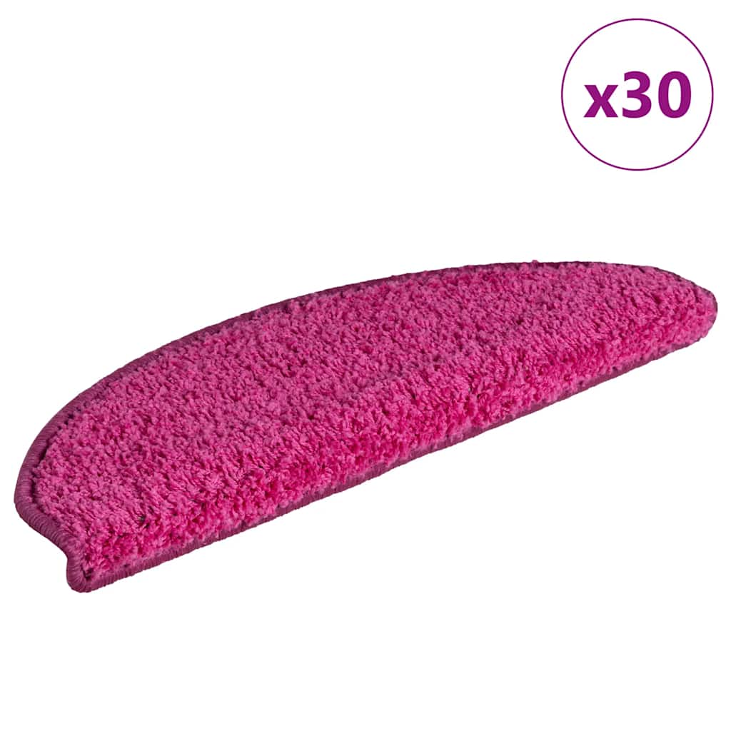 vidaXL Maty na schody 30 szt. 65x21x4 cm różowe półokrągłe duże