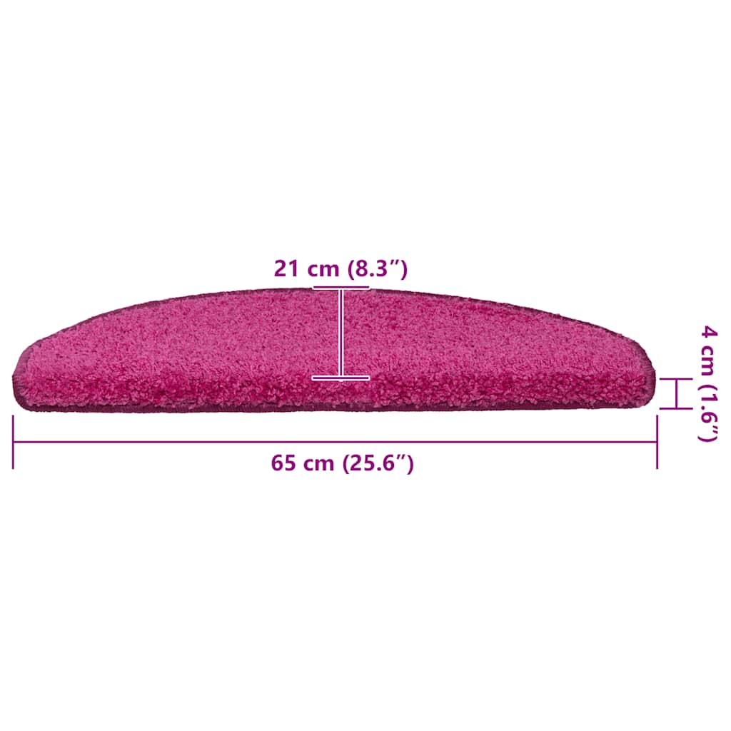 vidaXL Maty na schody 30 szt. 65x21x4 cm różowe półokrągłe duże