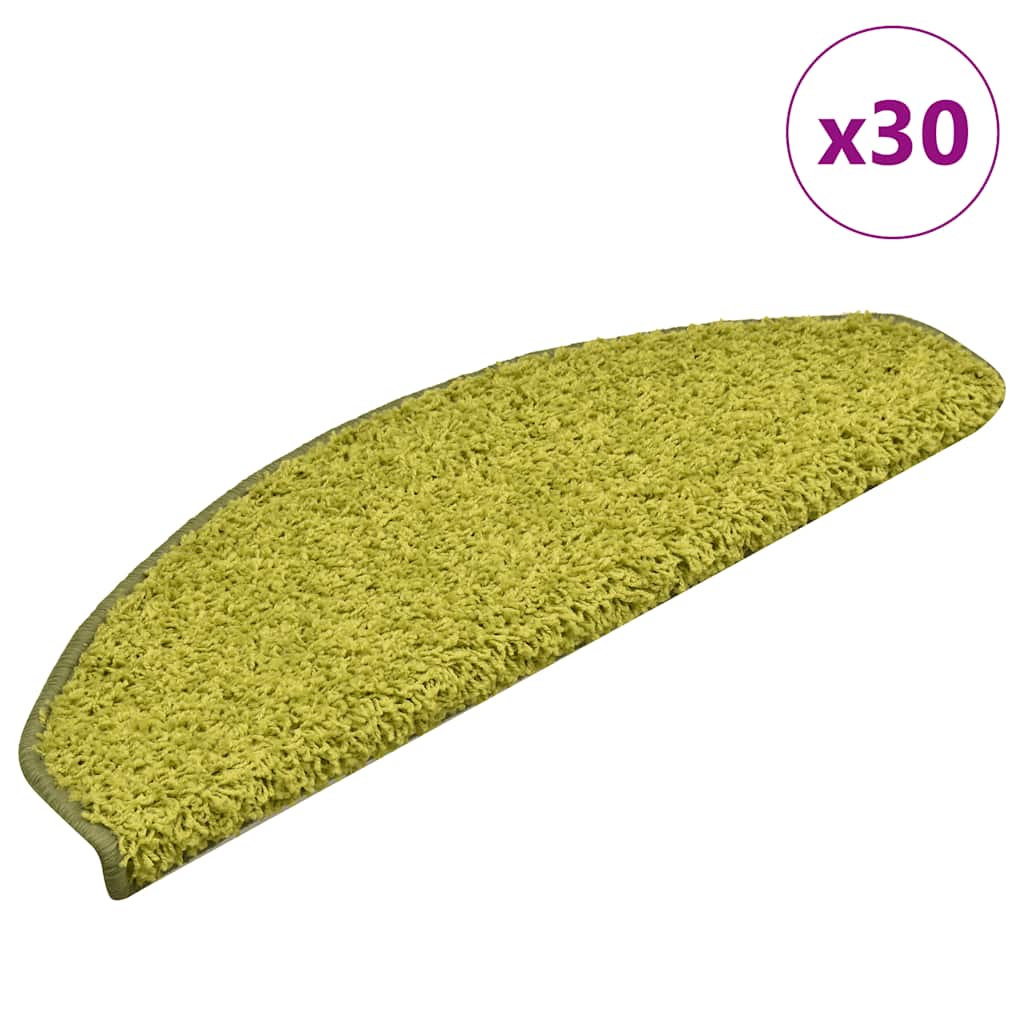 vidaXL Maty na schody 30 szt. 65x21x4 cm Zielone półokrągłe duże