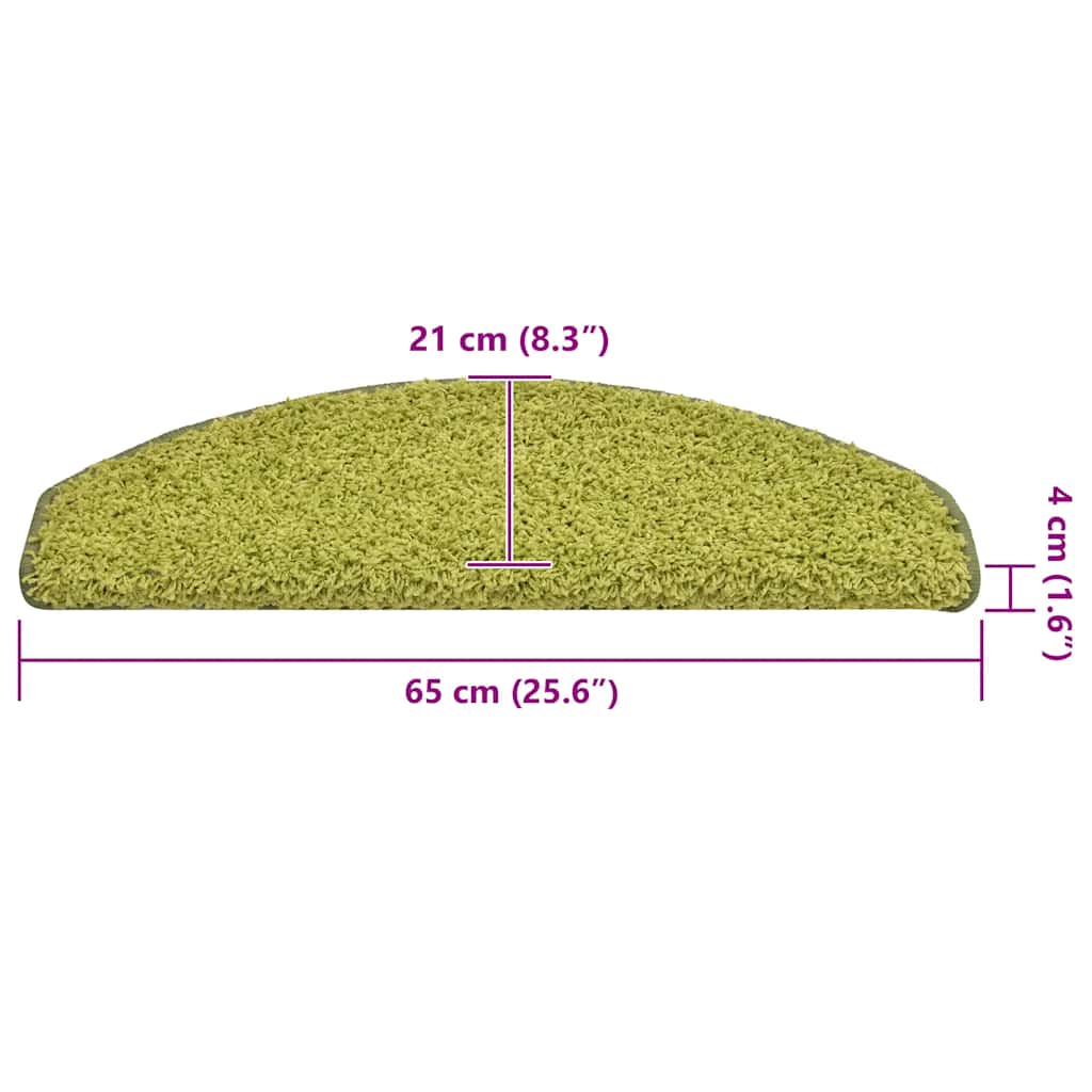 vidaXL Maty na schody 30 szt. 65x21x4 cm Zielone półokrągłe duże