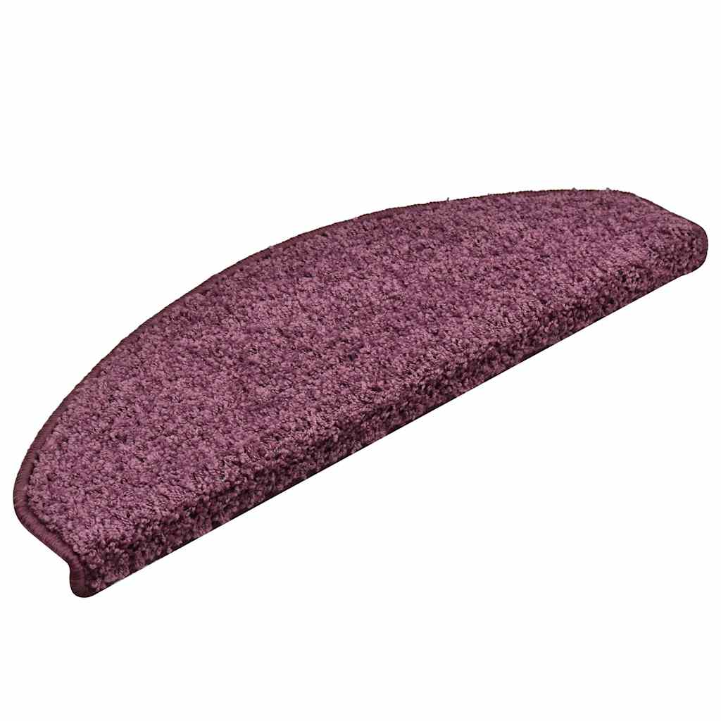 vidaXL Maty na schody 30 szt. 65x21x4 cm Ciemnofioletowe, półokrągłe, duże