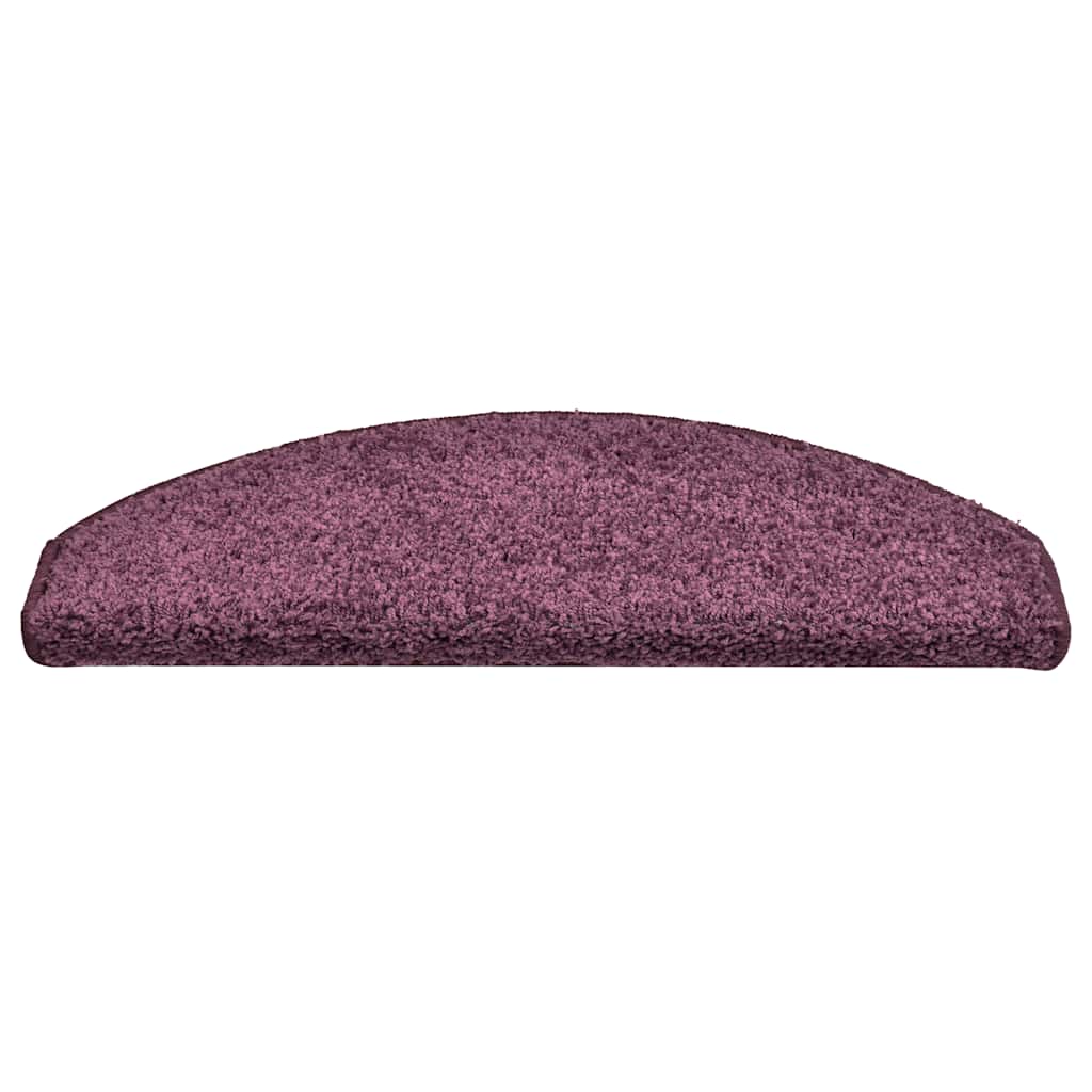 vidaXL Maty na schody 30 szt. 65x21x4 cm Ciemnofioletowe, półokrągłe, duże