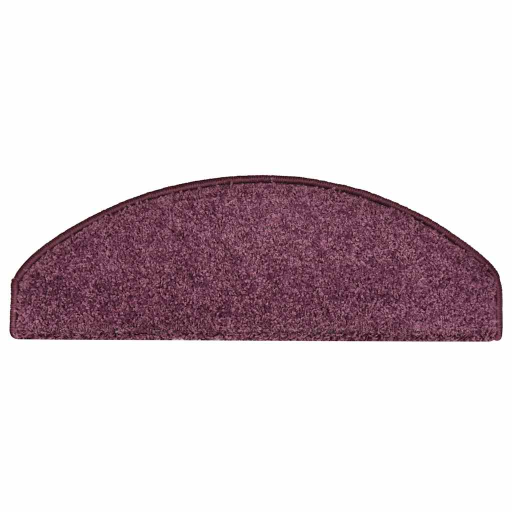 vidaXL Maty na schody 30 szt. 65x21x4 cm Ciemnofioletowe, półokrągłe, duże