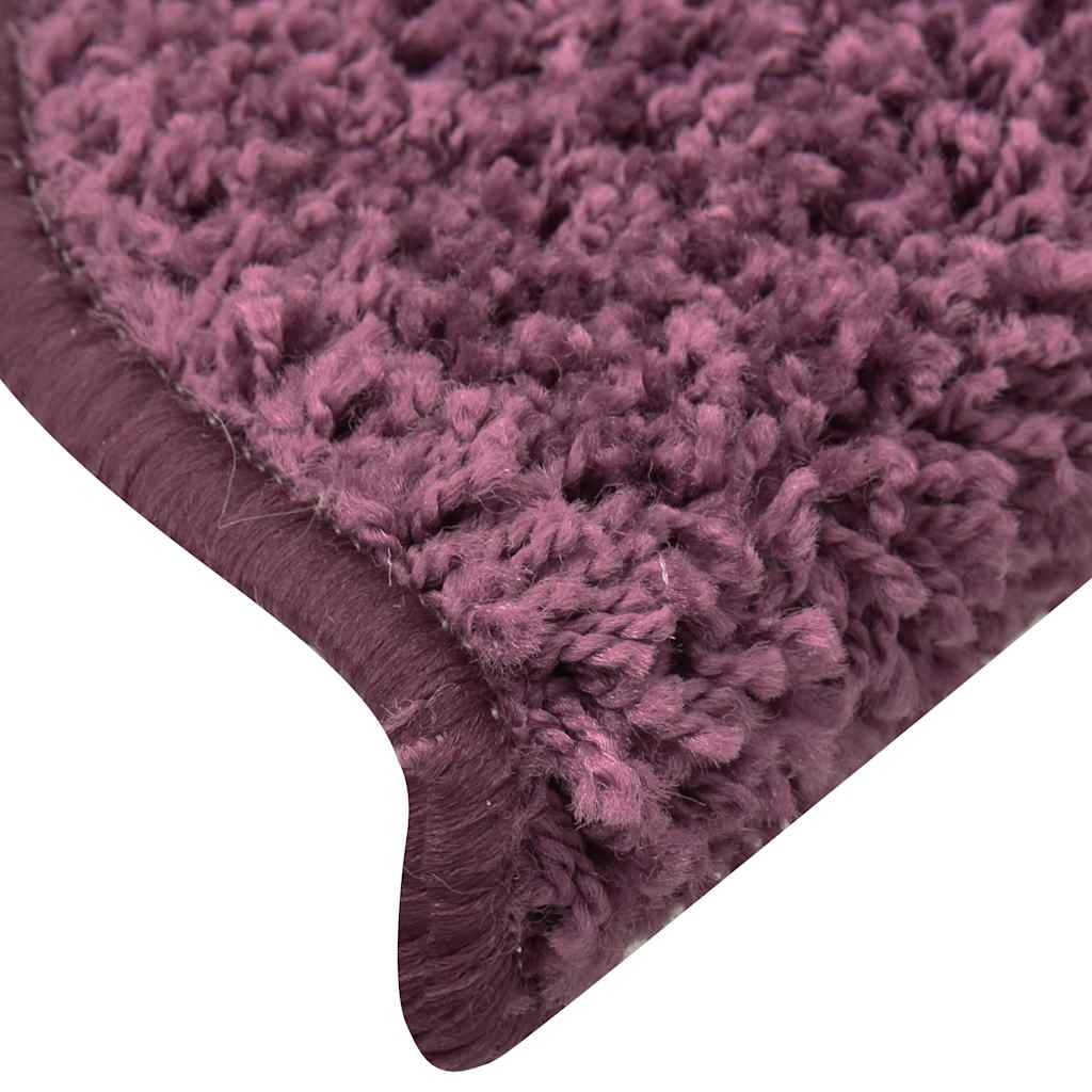 vidaXL Maty na schody 30 szt. 65x21x4 cm Ciemnofioletowe, półokrągłe, duże