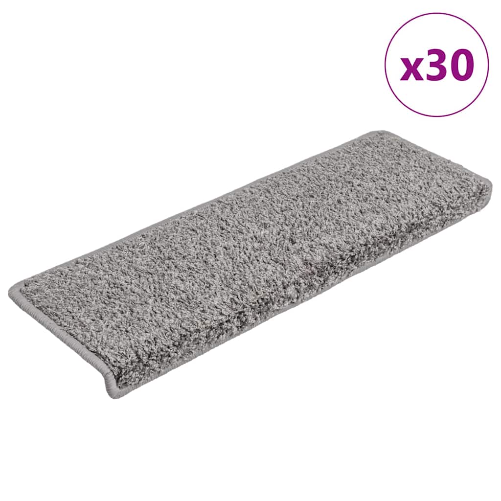 vidaXL Maty na schody 30 szt. 65x21x4 cm Szare, prostokątne krawędzie
