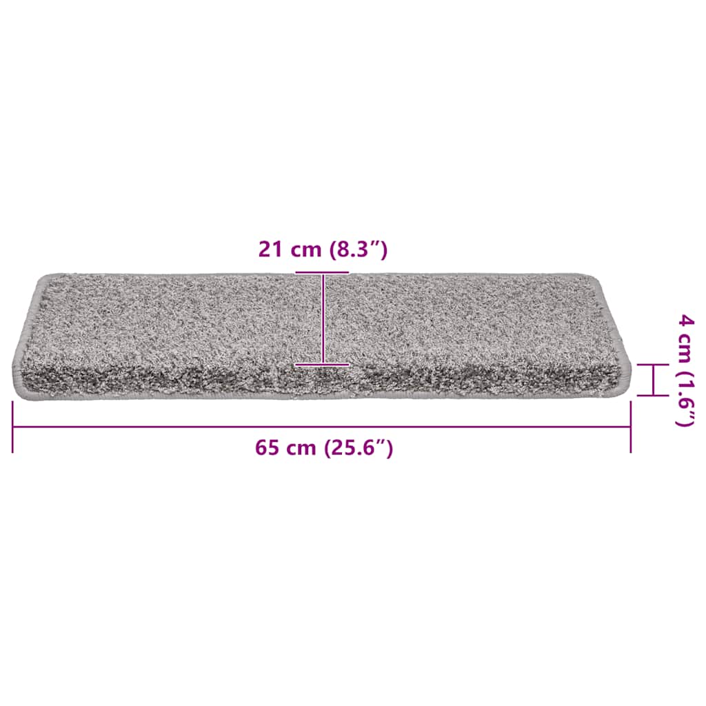 vidaXL Maty na schody 30 szt. 65x21x4 cm Szare, prostokątne krawędzie