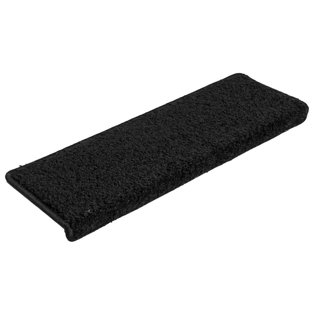 vidaXL Maty na schody 30 szt. 65x21x4 cm, czarne, prostokątne krawędzie