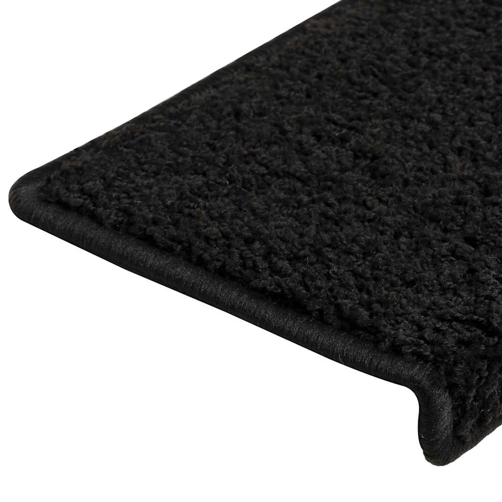 vidaXL Maty na schody 30 szt. 65x21x4 cm, czarne, prostokątne krawędzie