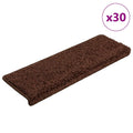 vidaXL Maty na schody 30 szt. 65x21x4 cm Brązowe prostokątne krawędzie