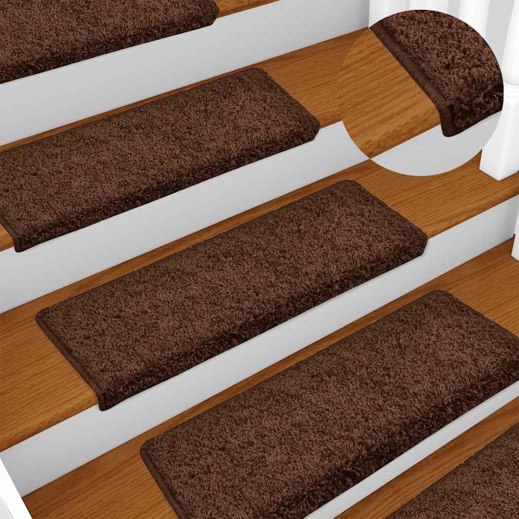 vidaXL Maty na schody 30 szt. 65x21x4 cm Brązowe prostokątne krawędzie