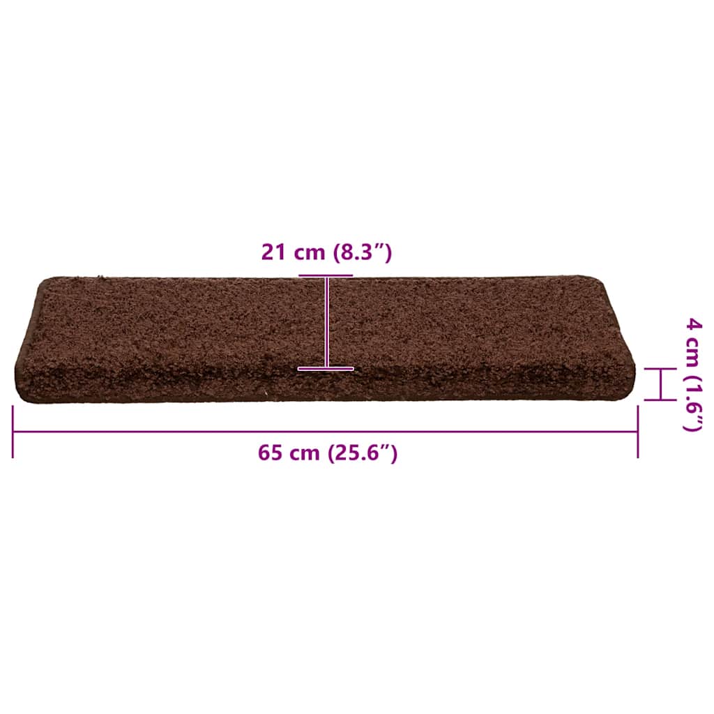 vidaXL Maty na schody 30 szt. 65x21x4 cm Brązowe prostokątne krawędzie