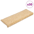 vidaXL Maty na schody 30 szt. 65x21x4 cm kremowe, prostokątne krawędzie