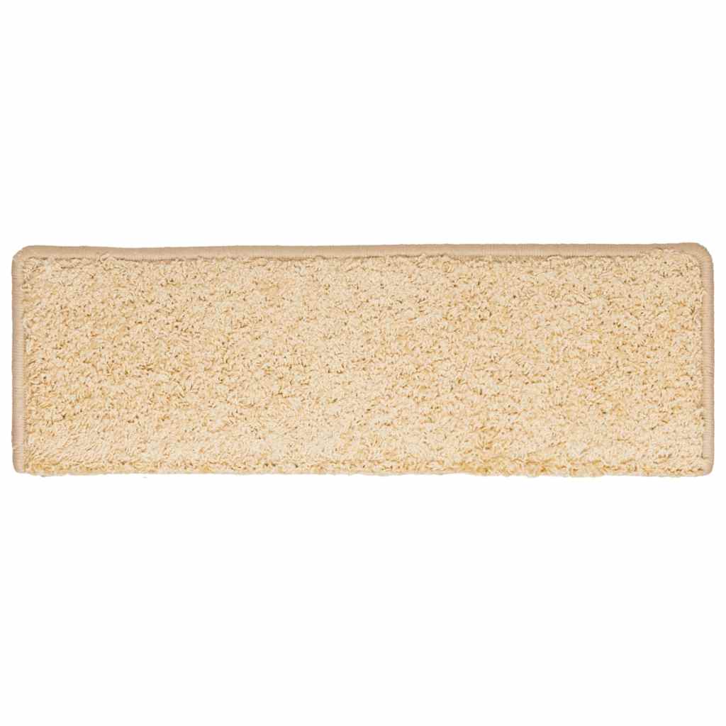 vidaXL Maty na schody 30 szt. 65x21x4 cm kremowe, prostokątne krawędzie