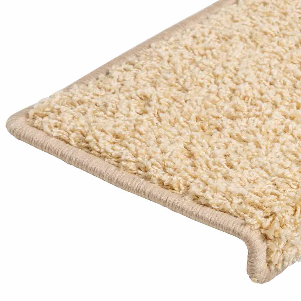 vidaXL Maty na schody 30 szt. 65x21x4 cm kremowe, prostokątne krawędzie