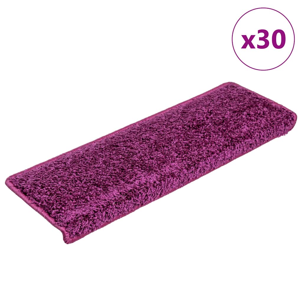 vidaXL Maty na schody 30 szt. 65x21x4 cm Fioletowe prostokątne krawędzie