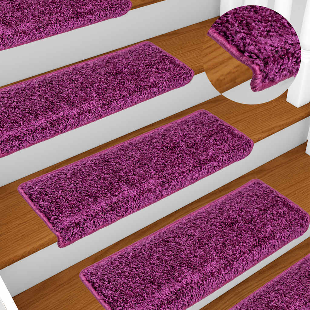 vidaXL Maty na schody 30 szt. 65x21x4 cm Fioletowe prostokątne krawędzie