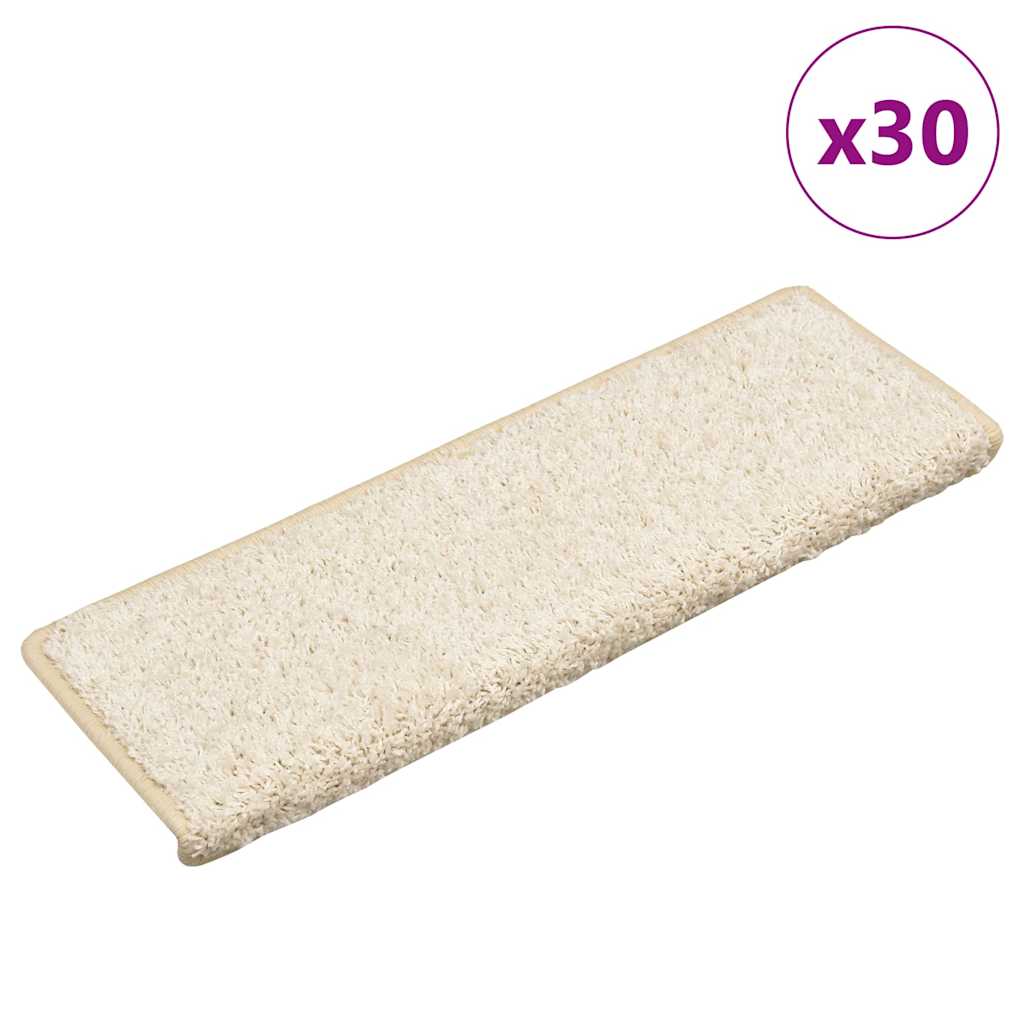 vidaXL Maty na schody 30 szt. 65x21x4 cm Białe prostokątne krawędzie