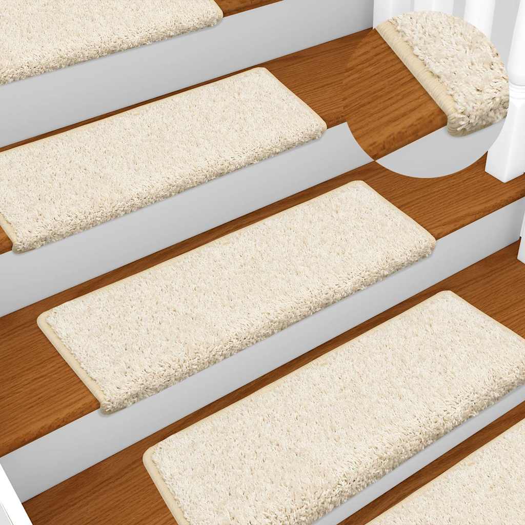 vidaXL Maty na schody 30 szt. 65x21x4 cm Białe prostokątne krawędzie