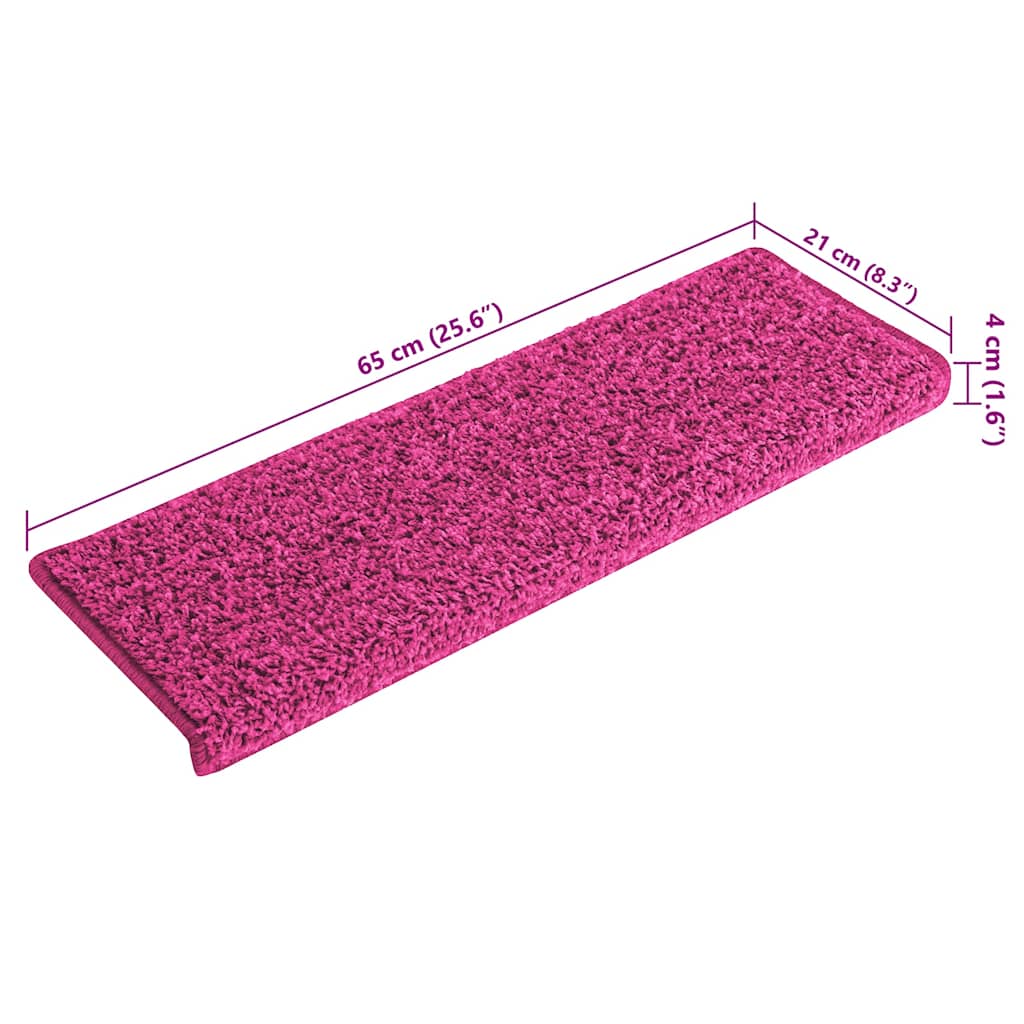 vidaXL Maty na schody 30 szt. 65x21x4 cm Różowe prostokątne krawędzie