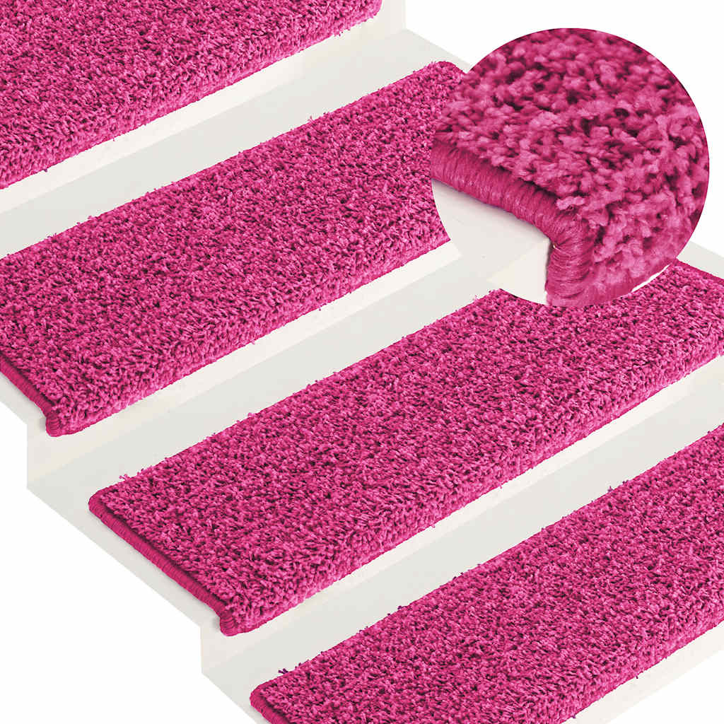 vidaXL Maty na schody 30 szt. 65x21x4 cm Różowe prostokątne krawędzie
