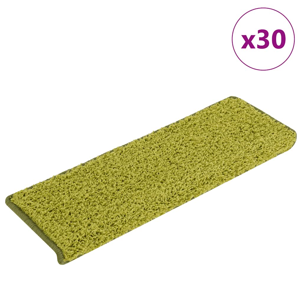 vidaXL Maty na schody 30 szt. 65x21x4 cm Zielone prostokątne krawędzie