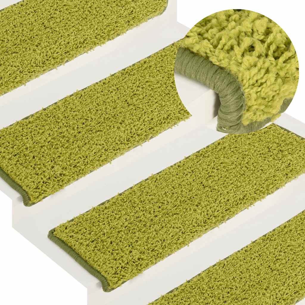 vidaXL Maty na schody 30 szt. 65x21x4 cm Zielone prostokątne krawędzie