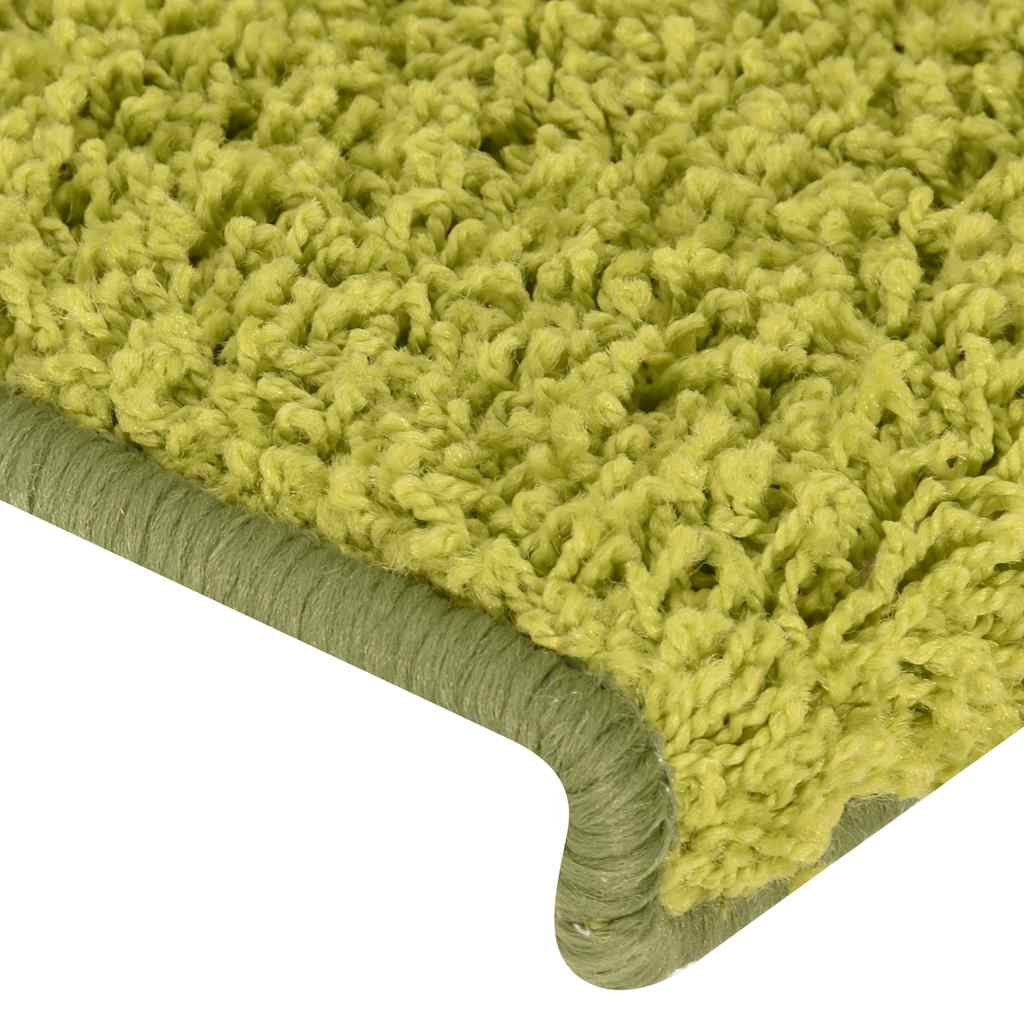 vidaXL Maty na schody 30 szt. 65x21x4 cm Zielone prostokątne krawędzie