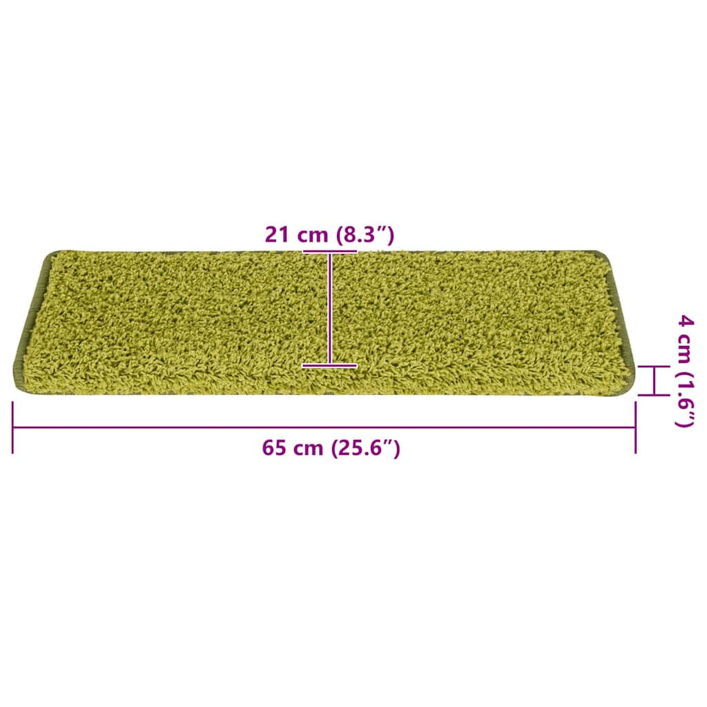 vidaXL Maty na schody 30 szt. 65x21x4 cm Zielone prostokątne krawędzie