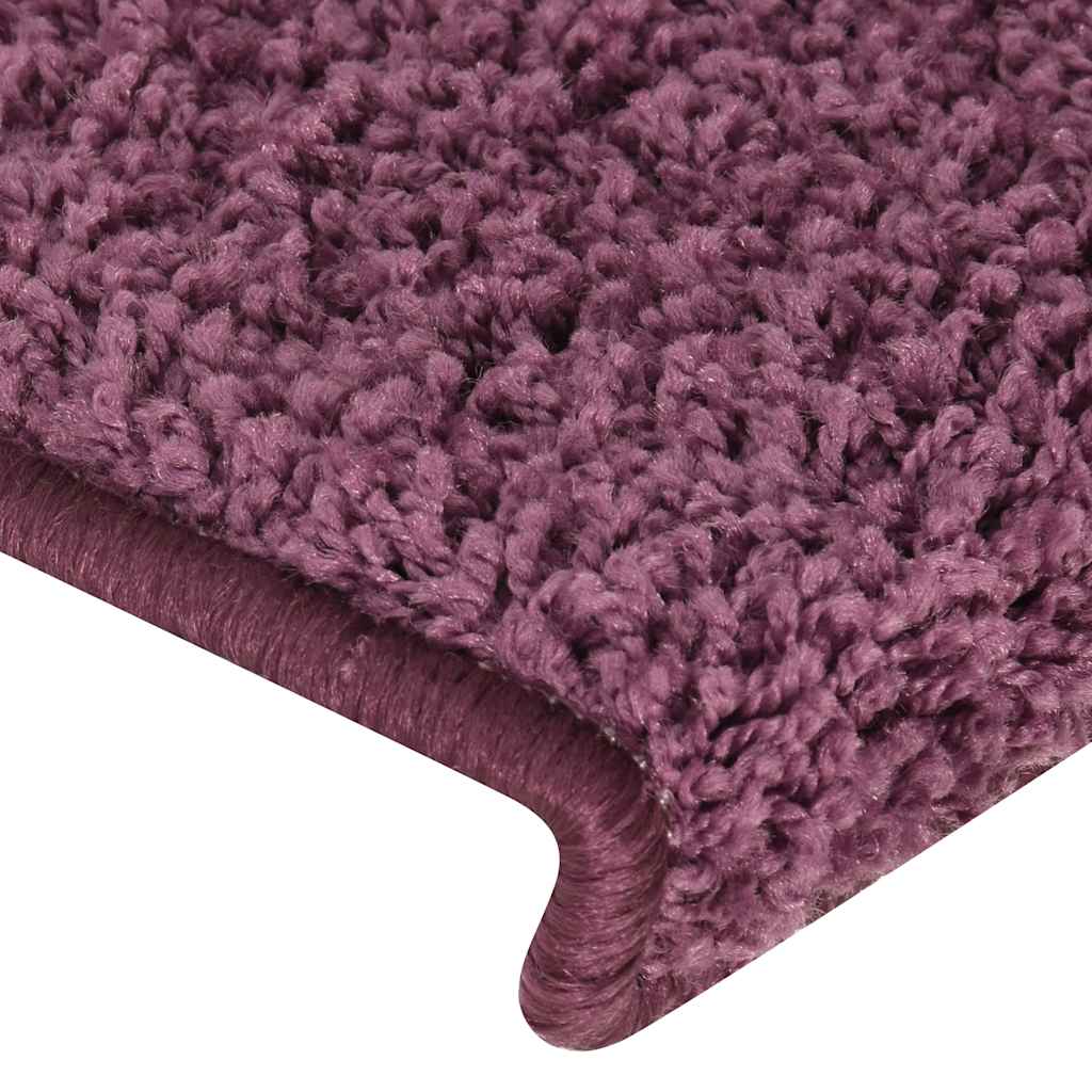 vidaXL Maty na schody 30 szt. 65x21x4 cm Ciemnofioletowe, prostokątne krawędzie