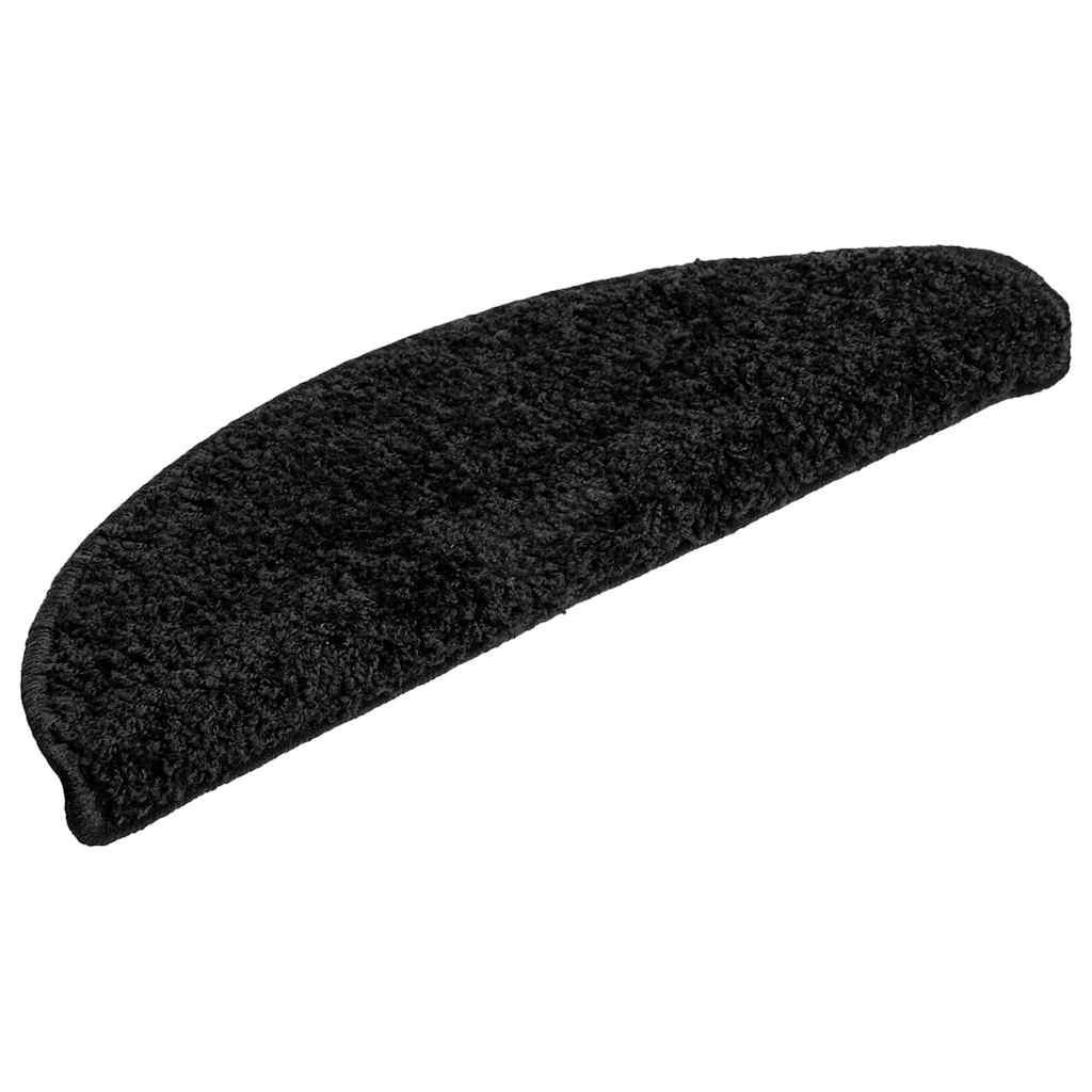 vidaXL Maty na schody 20 szt. 56x17x3 cm Czarne półokrągłe