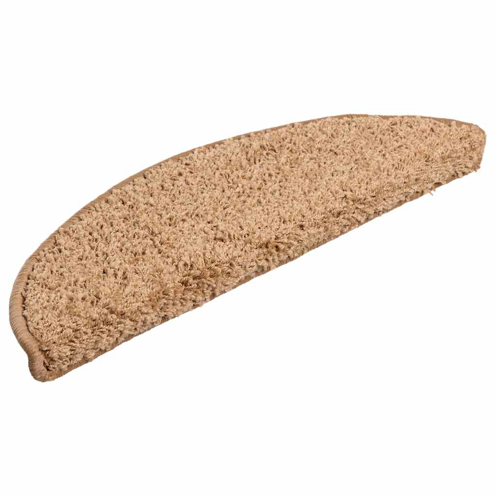vidaXL Maty na schody 20 szt. 56x17x3 cm Beżowe półokrągłe