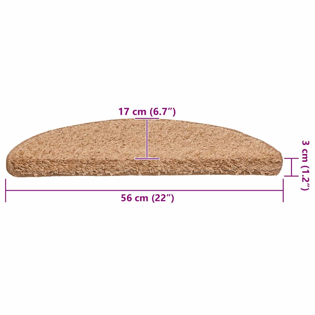 vidaXL Maty na schody 20 szt. 56x17x3 cm Beżowe półokrągłe