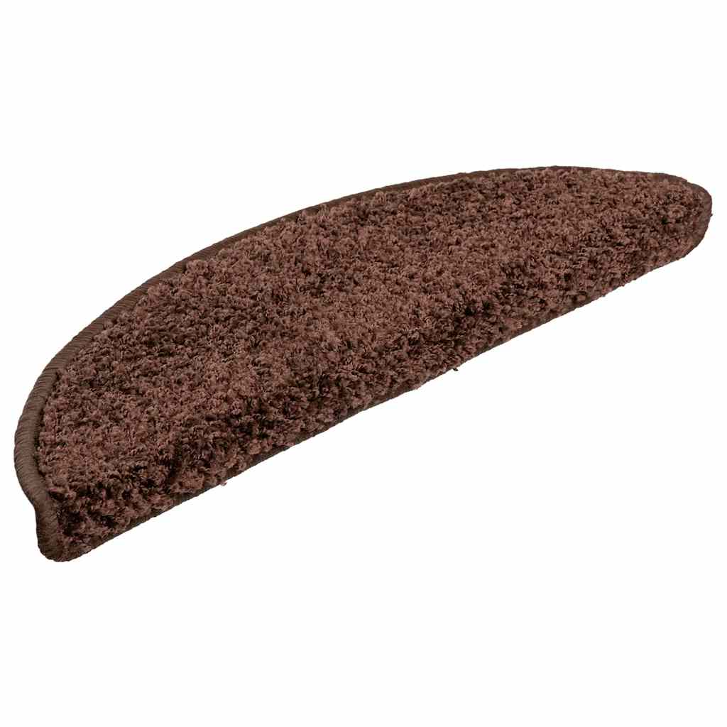 vidaXL Maty na schody 20 szt. 56x17x3 cm Brązowe półokrągłe