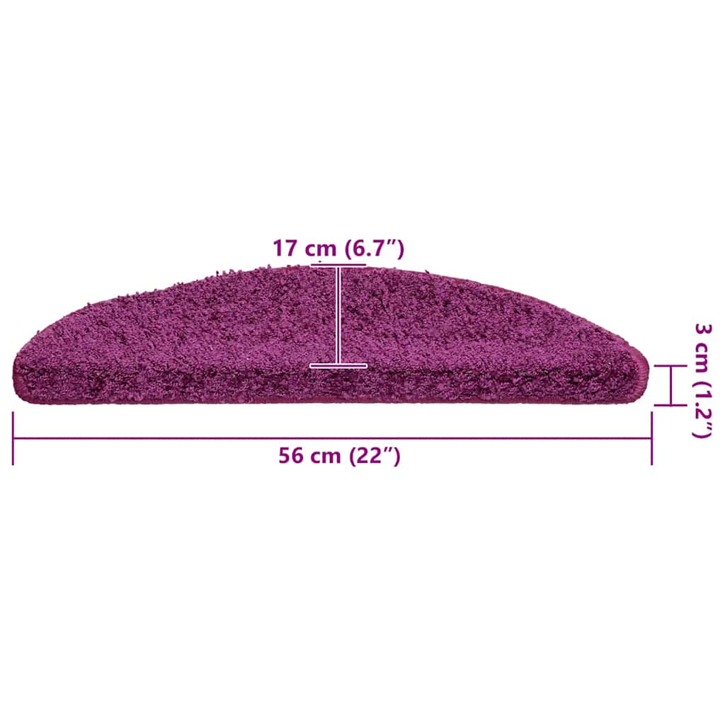 vidaXL Maty na schody 20 szt. 56x17x3 cm Fioletowe półokrągłe