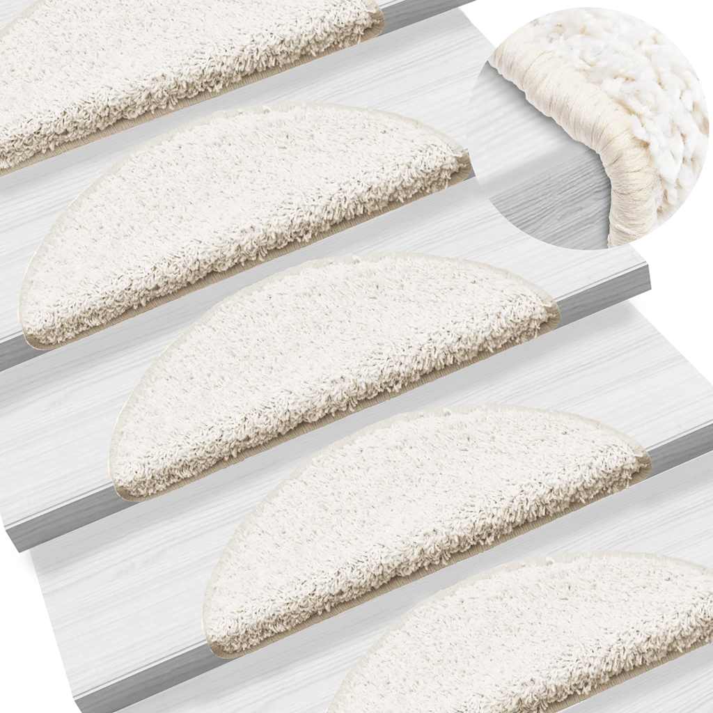 vidaXL Maty na schody 20 szt. 56x17x3 cm Białe półokrągłe