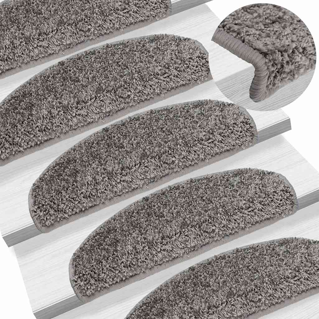 vidaXL Maty na schody 20 szt. 65x21x4 cm Szare półokrągłe duże