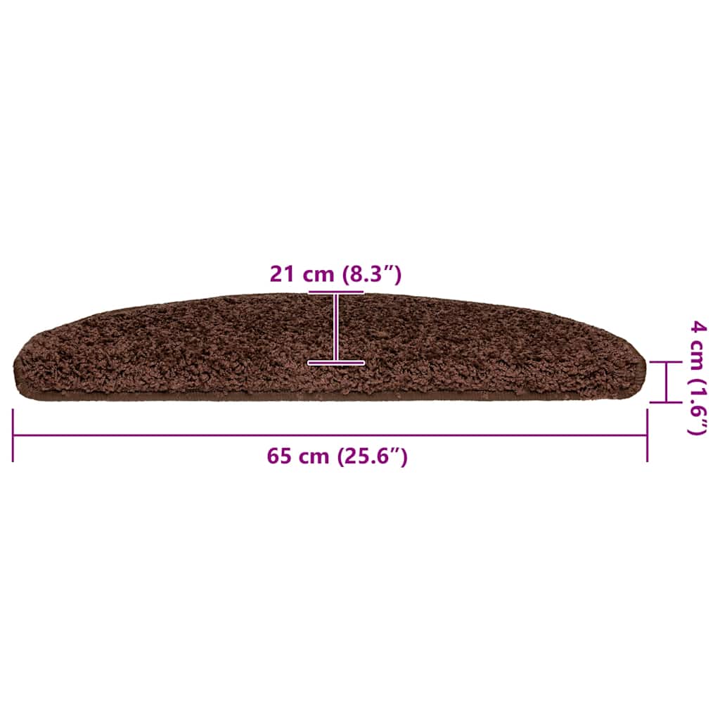 vidaXL Maty na schody 20 szt. 65x21x4 cm Brązowe półokrągłe duże