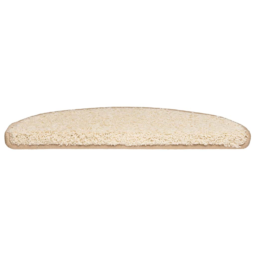 vidaXL Maty na schody 20 szt. 65x21x4 cm Kremowe półokrągłe duże