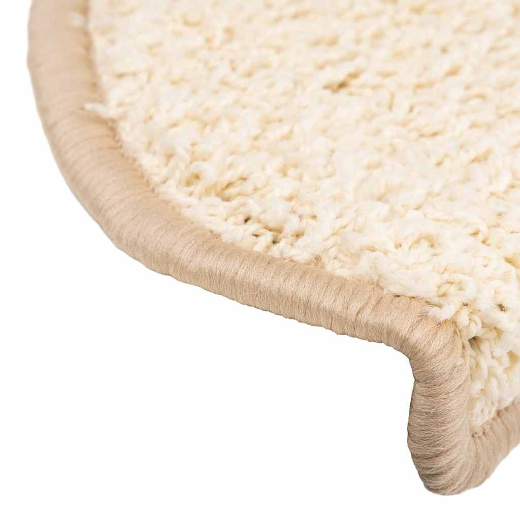 vidaXL Maty na schody 20 szt. 65x21x4 cm Kremowe półokrągłe duże