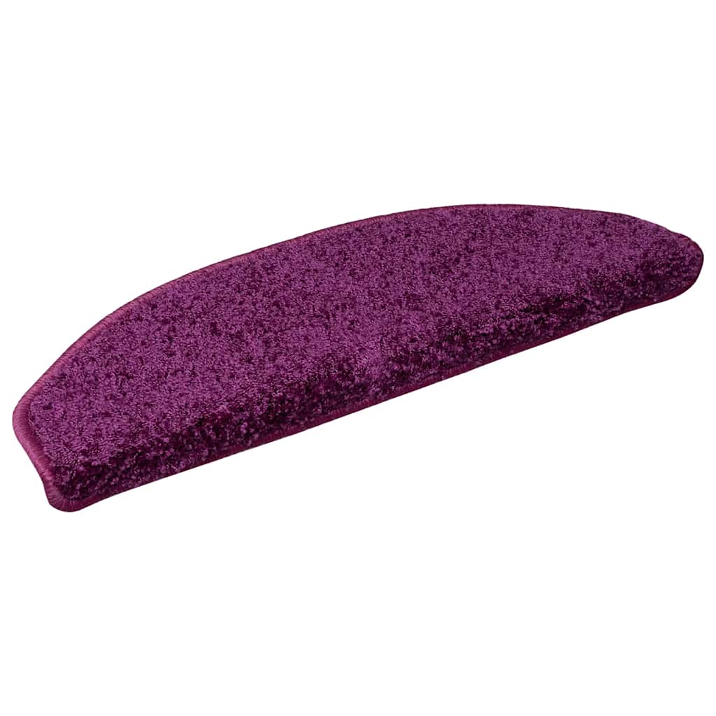 vidaXL Maty na schody 20 szt. 65x21x4 cm Fioletowe półokrągłe duże