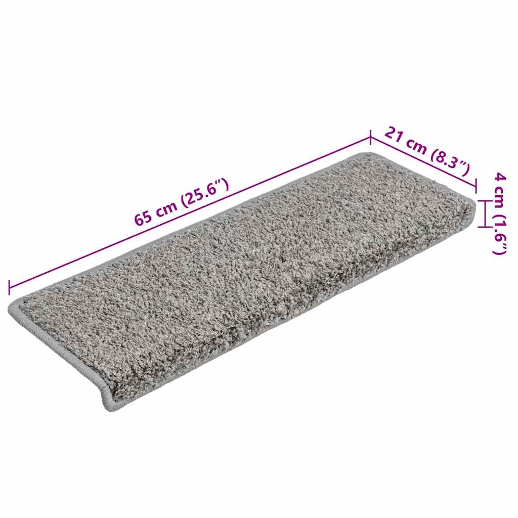 vidaXL Maty na schody 20 szt. 65x21x4 cm Szare, prostokątne krawędzie